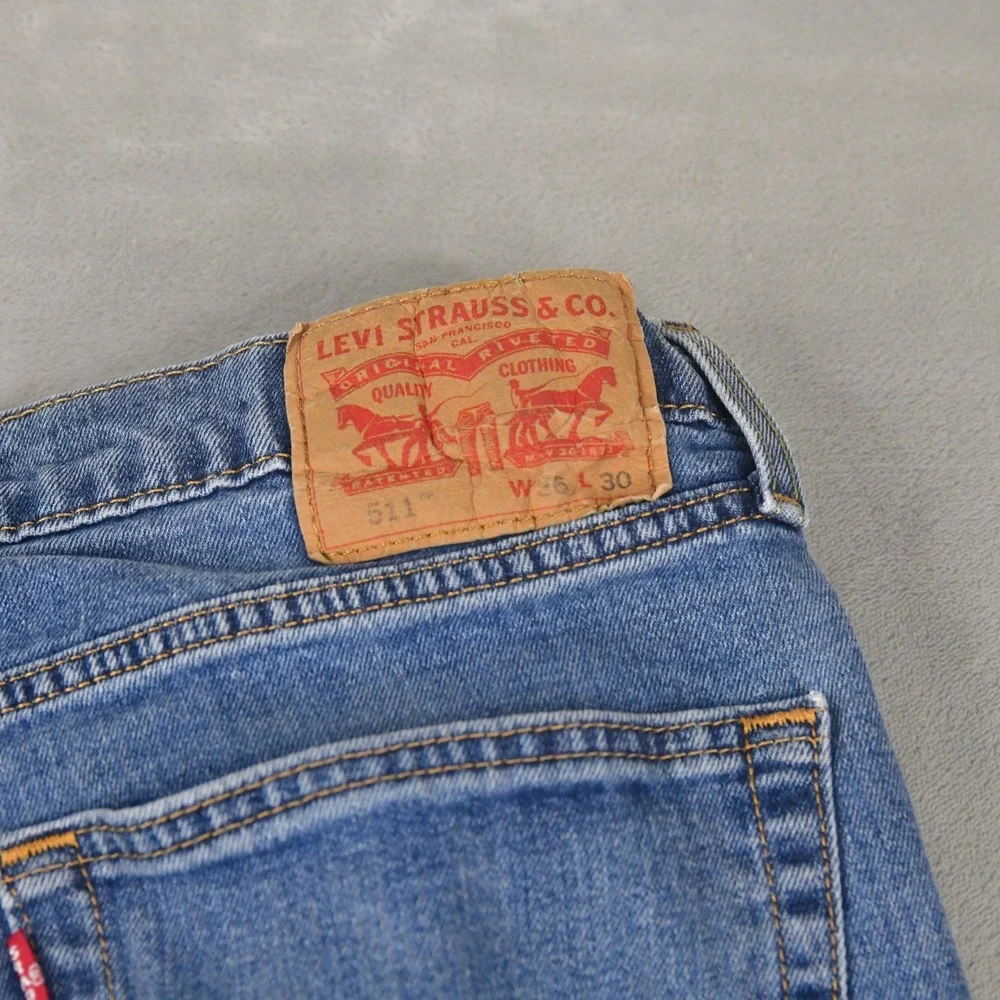 Levis Jeans 511 Mens 36x30 (fits 32x27) Slim Stretch  Blue  Denim